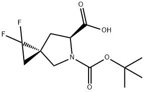 (3S,6S)-5-[(TERT-BUTOXY)CARBONYL]-1,1-DIFLUORO-5-AZASPIRO[2.4]HEPTANE-6-CARBOXYLICACID 结构式