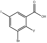 3-Bromo-2-fluoro-5-iodo-benzoic acid 结构式