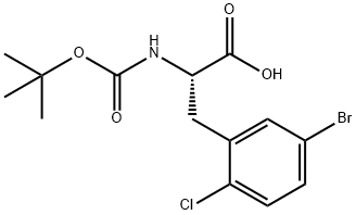 (S)-3-(5-溴-2-氯苯基)-2-((叔丁氧基羰基)氨基)丙酸 结构式