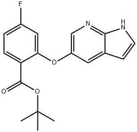 4-氟-2-(1H-吡咯并[2,3-B]吡啶-5-基氧基)苯甲酸叔丁酯 结构式