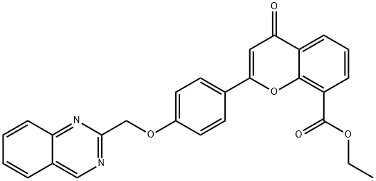 8-ethoxycarbonyl-4'-(2-quinazolinylmethoxy)flavone 结构式