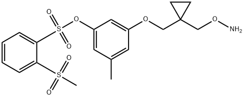 3-((1-((氨基氧代)甲基)环丙基)甲氧基)-5-甲基苯基 2-(甲磺酰)苯磺酸负离子 结构式