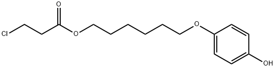 6-(4-羟基苯氧基)己基3-氯丙酸酯 结构式
