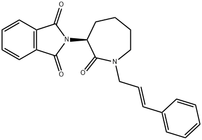 2-[(3S)-HEXAHYDRO-2-OXO-1-[(2E)-3-PHENYL-2-PROPEN-1-YL]-1H-AZEPIN-3-YL]-1H-ISOINDOLE-1,3(2H)-DIONE 结构式