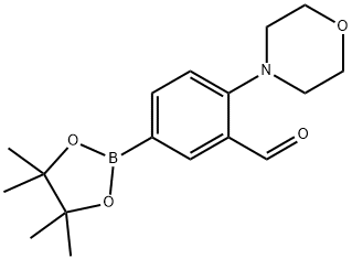 2-吗啉-5-(4,4,5,5-四甲基-1,3,2-二氧硼杂环戊烷-2-基)苯甲醛 结构式