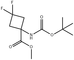 1-BOC-氨基-3,3-二氟环丁烷-1-甲酸甲酯 结构式