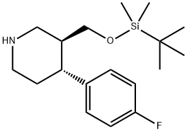 (3S,4R)-3 - (((叔丁基二甲基硅烷基)氧基)甲基)-4-(4-氟苯基)哌啶 结构式