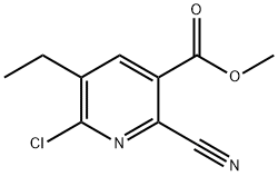 3-Pyridinecarboxylic acid, 6-chloro-2-cyano-5-ethyl-, methyl ester 结构式