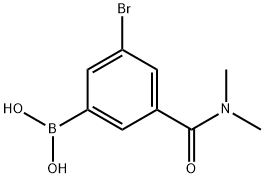 5-溴-3-(N,N-二甲基氨基羰基)苯基硼酸 结构式