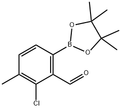 3-氯-2甲酰基-4-甲基苯硼酸频哪醇酯 结构式