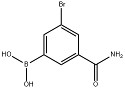 3-氨基羰基-5-溴苯基硼酸 结构式