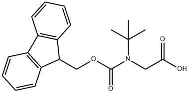 N-(((9H-芴-9-基)甲氧基)羰基)-N-(叔丁基)甘氨酸 结构式