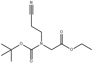 2-(BOC-(2-氰基乙基)氨基)乙酸乙酯 结构式