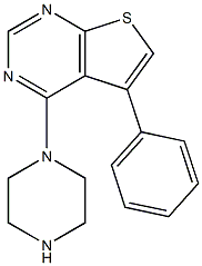 5-苯基-4-哌嗪-1-基噻吩并[2,3-D]嘧啶 结构式