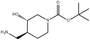 TERT-BUTYL (3S,4S)-4-(AMINOMETHYL)-3-HYDROXYPIPERIDINE-1-CARBOXYLATE 结构式