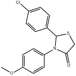 2-(4-chlorophenyl)-3-(4-methoxyphenyl)thiazolidin-4-one 结构式