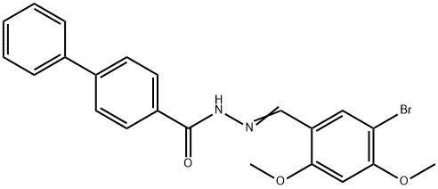 N'-(5-bromo-2,4-dimethoxybenzylidene)-4-biphenylcarbohydrazide 结构式