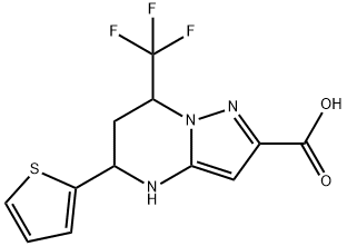 5-thien-2-yl-7-(trifluoromethyl)-4,5,6,7-tetrahydropyrazolo[1,5-a]pyrimidine-2-carboxylic acid 结构式