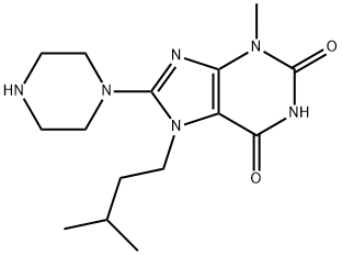 7-isopentyl-3-methyl-8-(piperazin-1-yl)-3,7-dihydro-1H-purine-2,6-dione 结构式