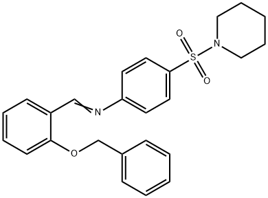 N-[2-(benzyloxy)benzylidene]-4-(1-piperidinylsulfonyl)aniline 结构式