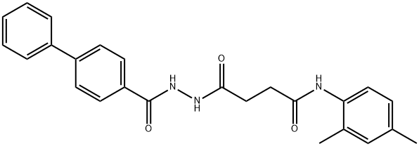 4-[2-(4-biphenylylcarbonyl)hydrazino]-N-(2,4-dimethylphenyl)-4-oxobutanamide 结构式