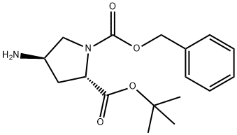 1,2-Pyrrolidinedicarboxylic acid, 4-amino-, 2-(1,1-dimethylethyl) 1-(phenylmethyl) ester, (2S,4R)- 结构式