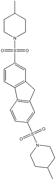 2,7-bis((4-methylpiperidin-1-yl)sulfonyl)-9H-fluorene 结构式