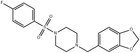 1-(benzo[d][1,3]dioxol-5-ylmethyl)-4-((4-fluorophenyl)sulfonyl)piperazine 结构式