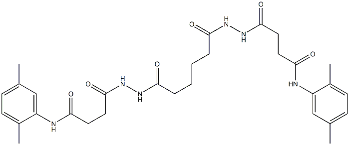 4,4'-[(1,6-dioxo-1,6-hexanediyl)bis(2,1-hydrazinediyl)]bis[N-(2,5-dimethylphenyl)-4-oxobutanamide] 结构式