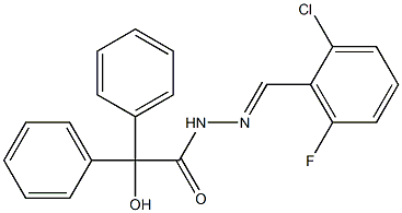 N'-[(E)-(2-chloro-6-fluorophenyl)methylidene]-2-hydroxy-2,2-diphenylacetohydrazide 结构式