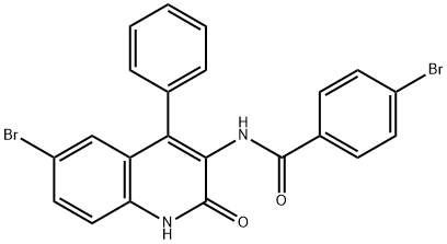 4-bromo-N-(6-bromo-2-oxo-4-phenyl-1,2-dihydroquinolin-3-yl)benzamide 结构式