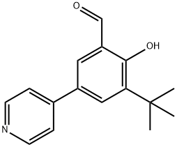 2-羟基-3-叔丁基-5-(4-吡啶基)苯甲醛 结构式