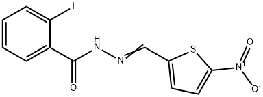 2-iodo-N'-[(5-nitro-2-thienyl)methylene]benzohydrazide 结构式