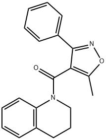 3,4-dihydro-2H-quinolin-1-yl-(5-methyl-3-phenyl-1,2-oxazol-4-yl)methanone 结构式