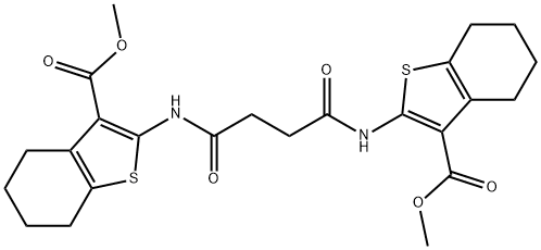 dimethyl 2,2'-[(1,4-dioxo-1,4-butanediyl)di(imino)]bis(4,5,6,7-tetrahydro-1-benzothiophene-3-carboxylate) 结构式