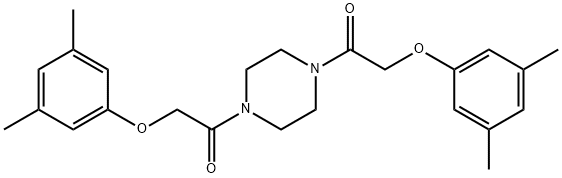 2-(3,5-dimethylphenoxy)-1-[4-[2-(3,5-dimethylphenoxy)acetyl]piperazin-1-yl]ethanone 结构式