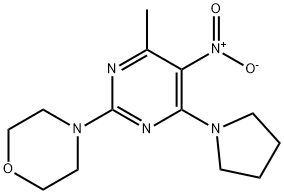 4-(4-methyl-5-nitro-6-(pyrrolidin-1-yl)pyrimidin-2-yl)morpholine 结构式