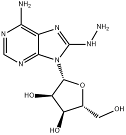 2-(6-amino-8-hydrazinyl-purin-9-yl)-5-(hydroxymethyl)oxolane-3,4-diol 结构式