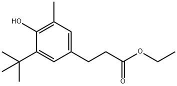 (3-(3-叔丁基)-4-羟基-5-甲基苯基)丙酸乙酯 结构式