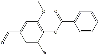 2-溴-4-甲酰基-6-甲氧基苯基苯甲酸酯 结构式