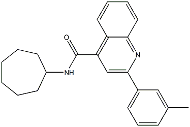 N-cycloheptyl-2-(3-methylphenyl)quinoline-4-carboxamide 结构式