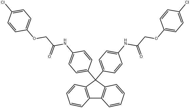 N,N'-[9H-fluorene-9,9-diylbis(4,1-phenylene)]bis[2-(4-chlorophenoxy)acetamide] 结构式