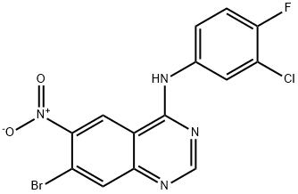 7-溴-N-(3-氯-4-氟苯基)-6-硝基喹唑啉-4-胺 结构式