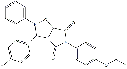 5-(4-ethoxyphenyl)-3-(4-fluorophenyl)-2-phenyltetrahydro-4H-pyrrolo[3,4-d]isoxazole-4,6(5H)-dione 结构式