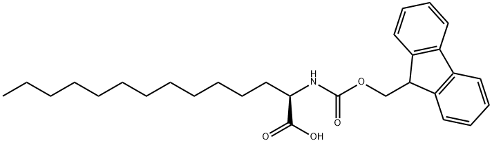 (R)-2-(((((9H-芴-9-基)甲氧基)羰基)氨基)十四烷酸 结构式