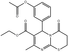 ethyl 6-(3-acetoxyphenyl)-8-methyl-4-oxo-3,4-dihydro-2H,6H-pyrimido[2,1-b][1,3]thiazine-7-carboxylate 结构式