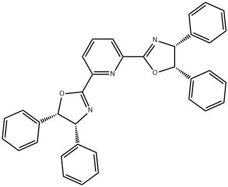 2,6-双[(4R,5S)-4,5-二氢-4,5-二苯基-2-噁唑基]吡啶 结构式