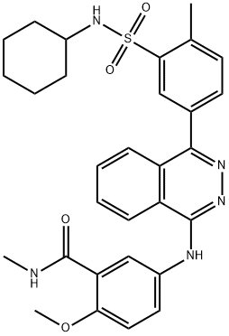 5-[[4-[3-(cyclohexylsulfamoyl)-4-methylphenyl]phthalazin-1-yl]amino]-2-methoxy-N-methylbenzamide 结构式