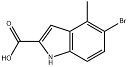5-溴-4-甲基吲哚-2-羧酸 结构式
