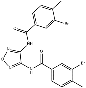 N,N'-1,2,5-oxadiazole-3,4-diylbis(3-bromo-4-methylbenzamide) 结构式